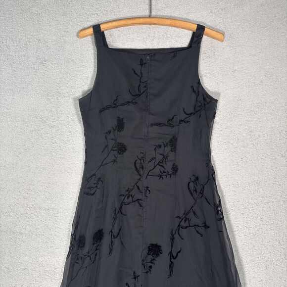 VNTG Helene Blake Women’s Dress Size M Layered Chiffon Velvet Burnout Whimsigoth - Picture 11 of 14